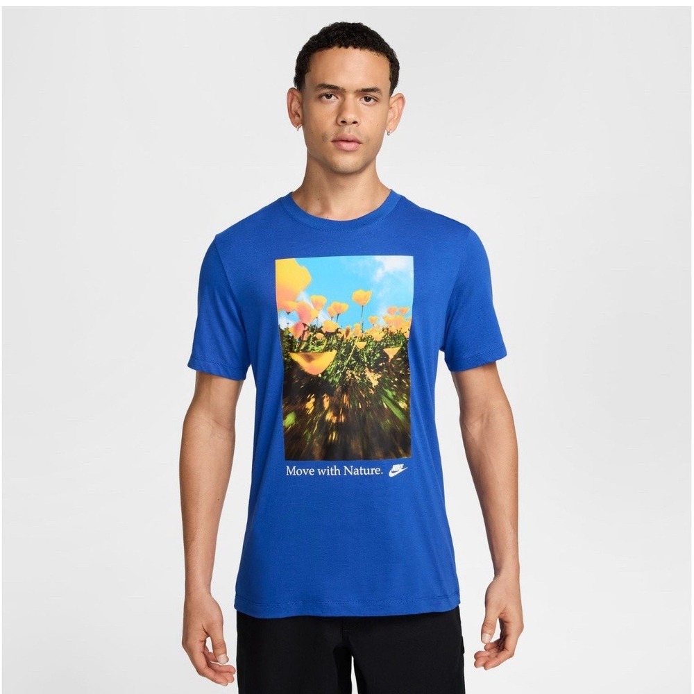 Nike Men's Big & Tall Move With Nature T-shirt Size 4XL Blue New